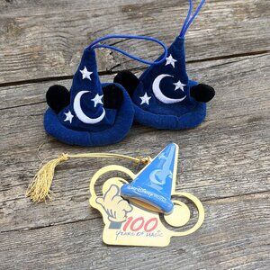 Lot Disney Fantasia Sorcerer's Apprentice Plush Hat Ornaments 100 Years of Magic